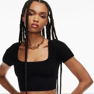 ARITZIA Babaton Sculpt Knit Squareneck Top NWOT